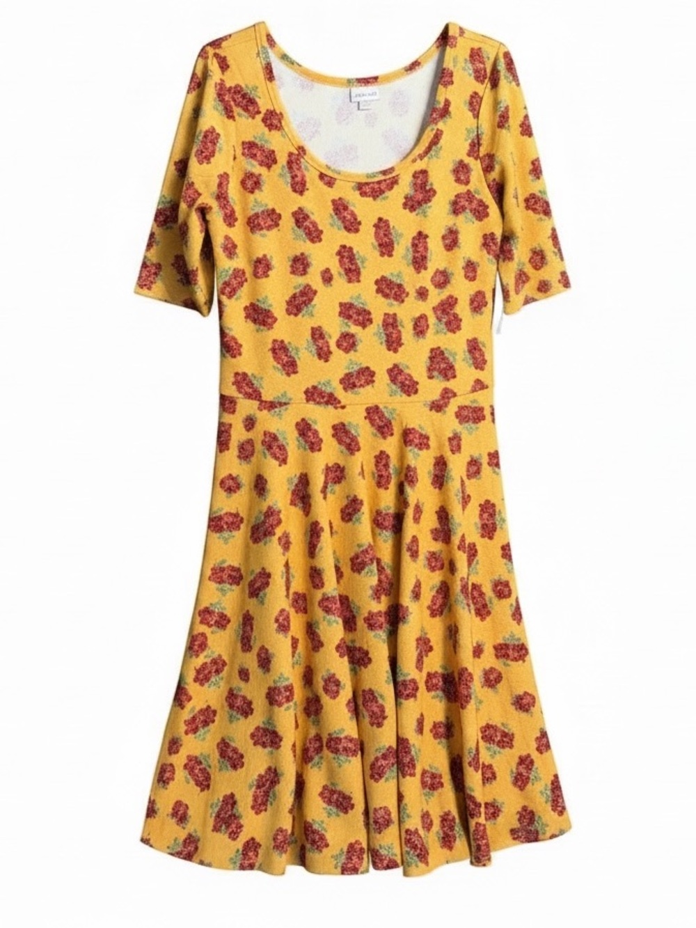 LuLaRoe Nicole Floral Fit & Flare Dress Skater Flowy 2XL